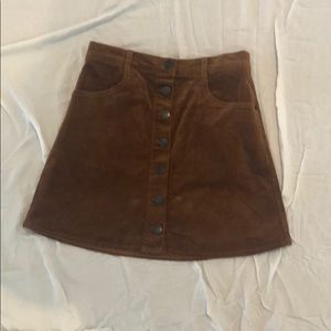 Brandy Melville corduroy button down skirt